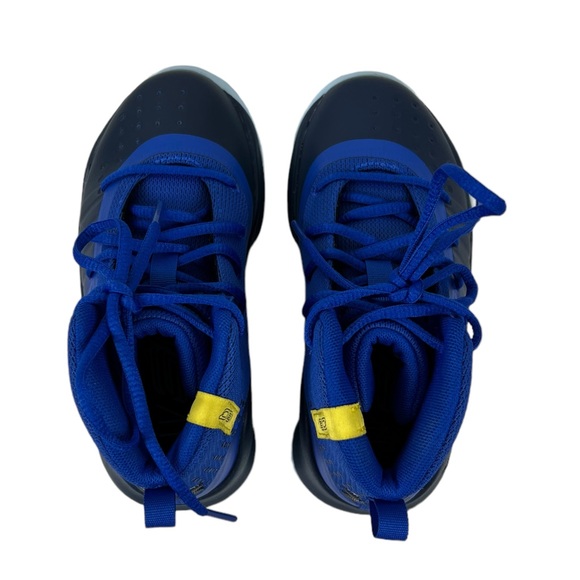 Under Armour PS Curry 4 Mid Boys Shoe Blue Navy Aqua Size 10.5K 1295996 402 - Picture 8 of 9